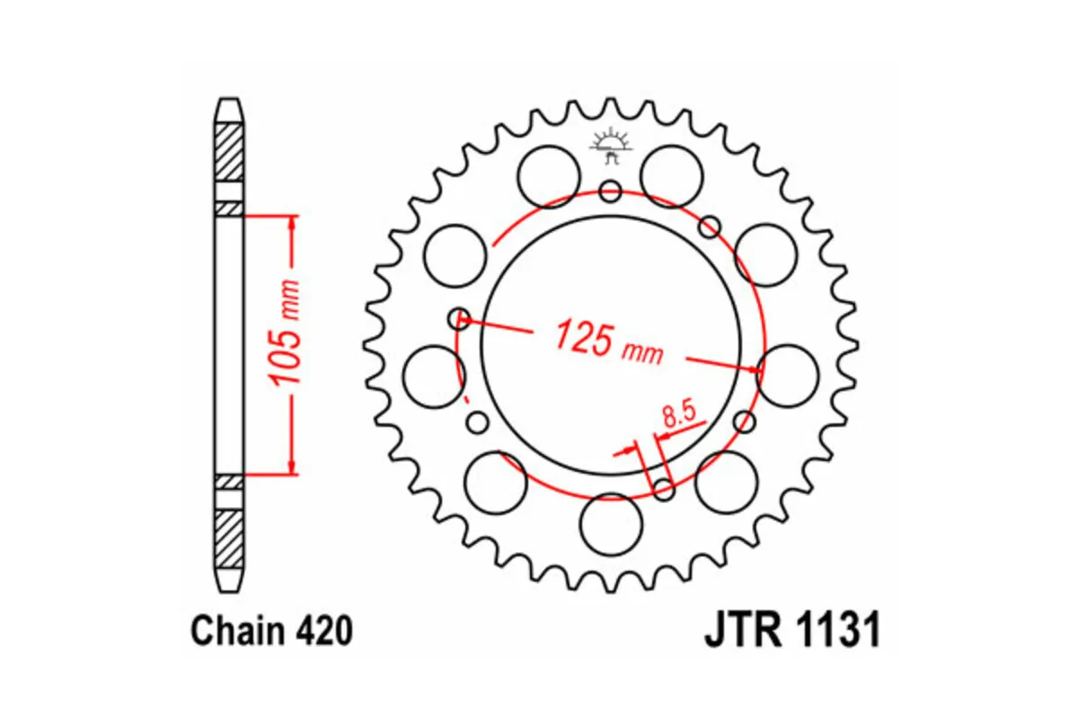 Couronne JT SPROCKETS acier standard - 420