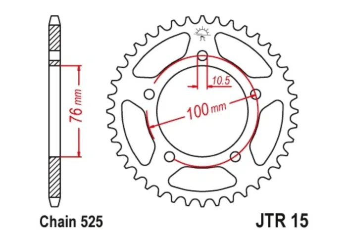 Couronne JT SPROCKETS acier standard 15 - 525