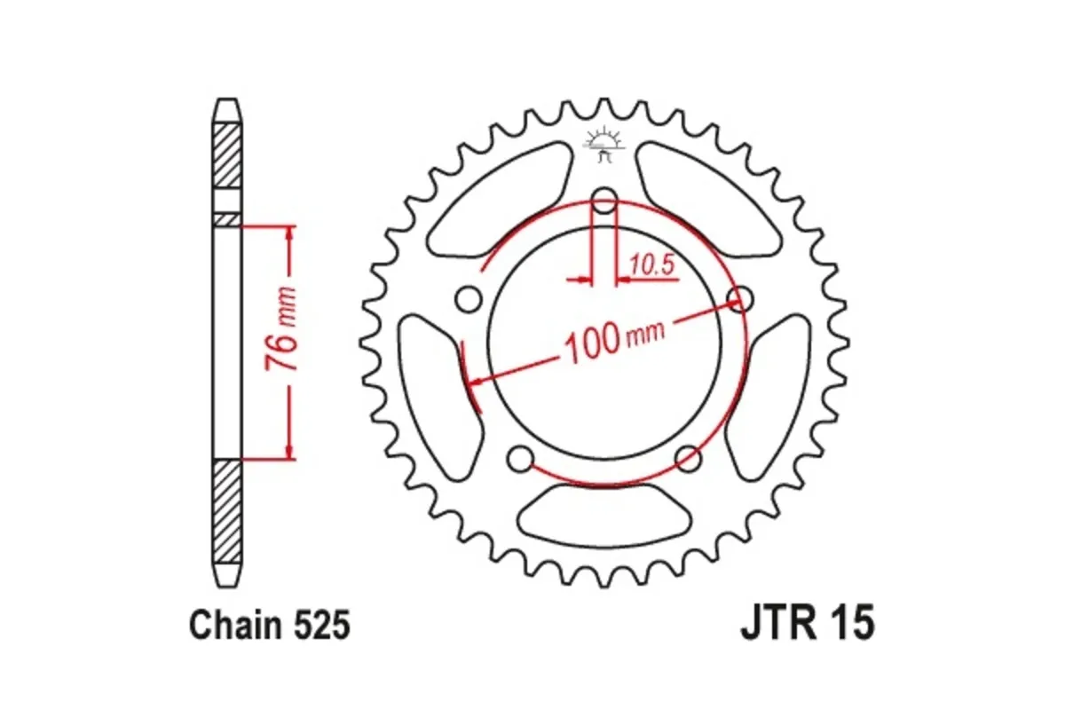 Couronne JT SPROCKETS acier standard 15 - 525