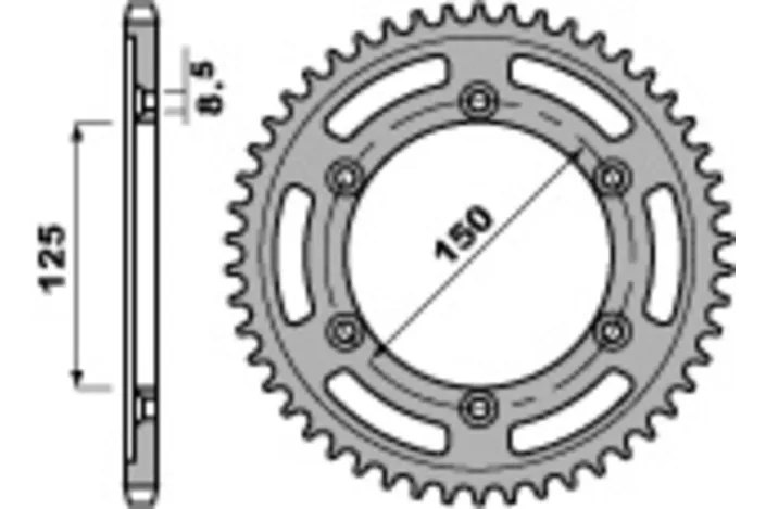 Couronne PBR acier C45 standard 4507 - 520