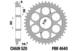 Couronne PBR acier C45 revenu 4640 - 520