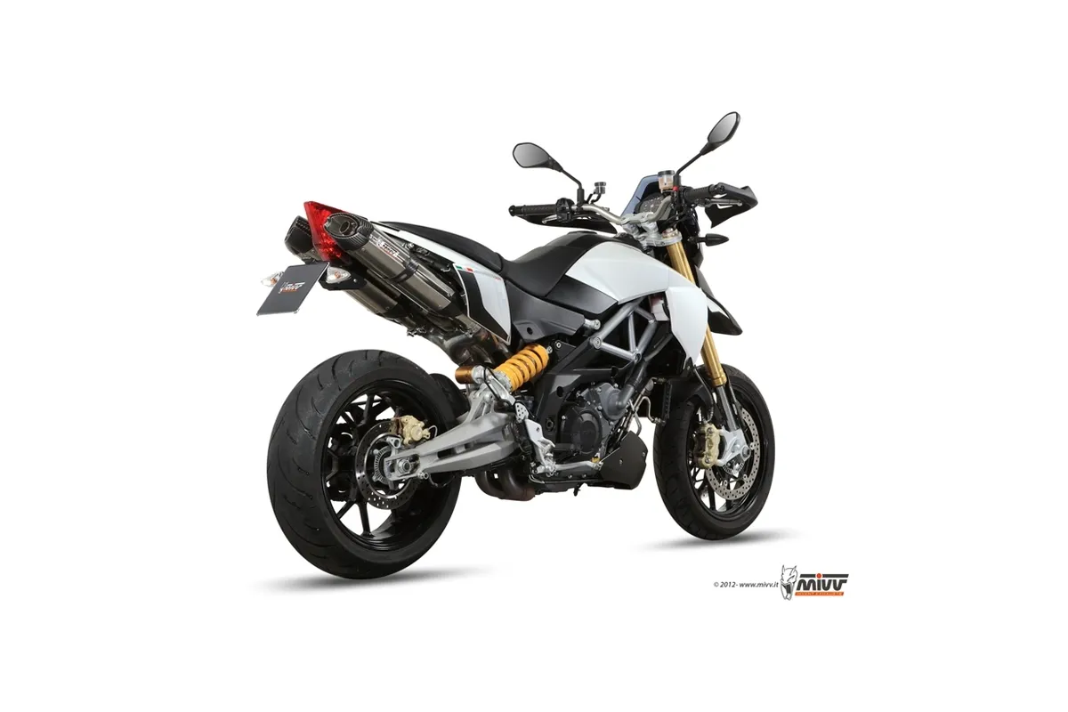 Silencieux double MIVV Suono inox/casquette carbone Aprilia Dorsoduro 1200