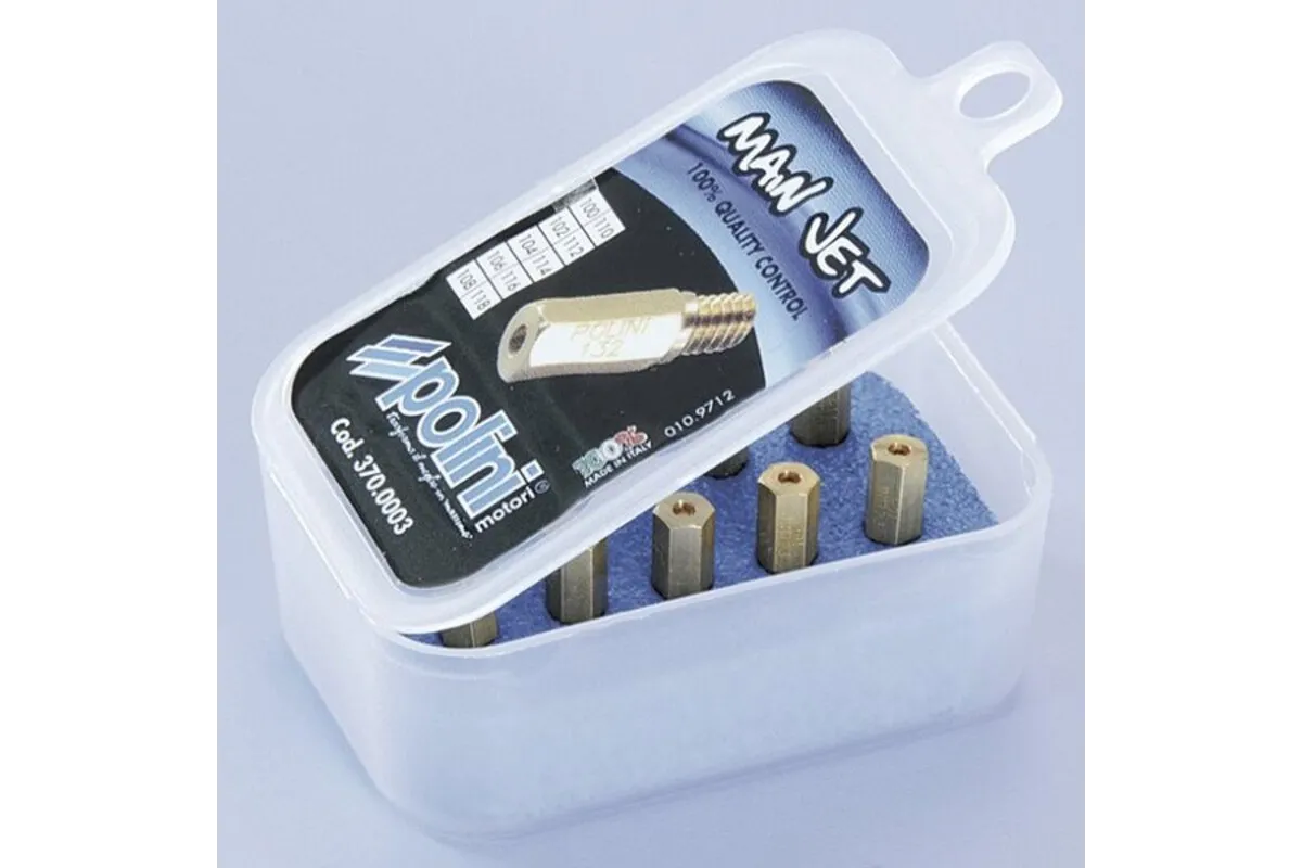 Polini main jets pack. 10 jets for Keihin/PWK carburetor, 120/138 (370.0004)