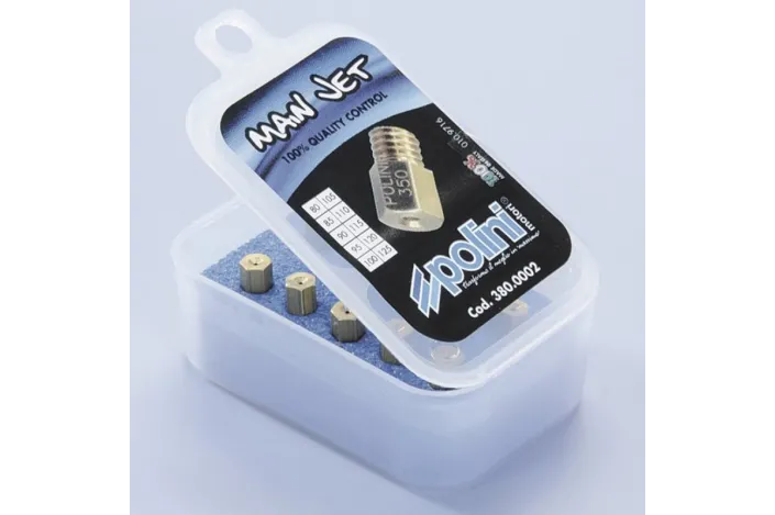 Polini main jets pack. 10 jets for Mikuni carburetor, 80/125 (380.0002)