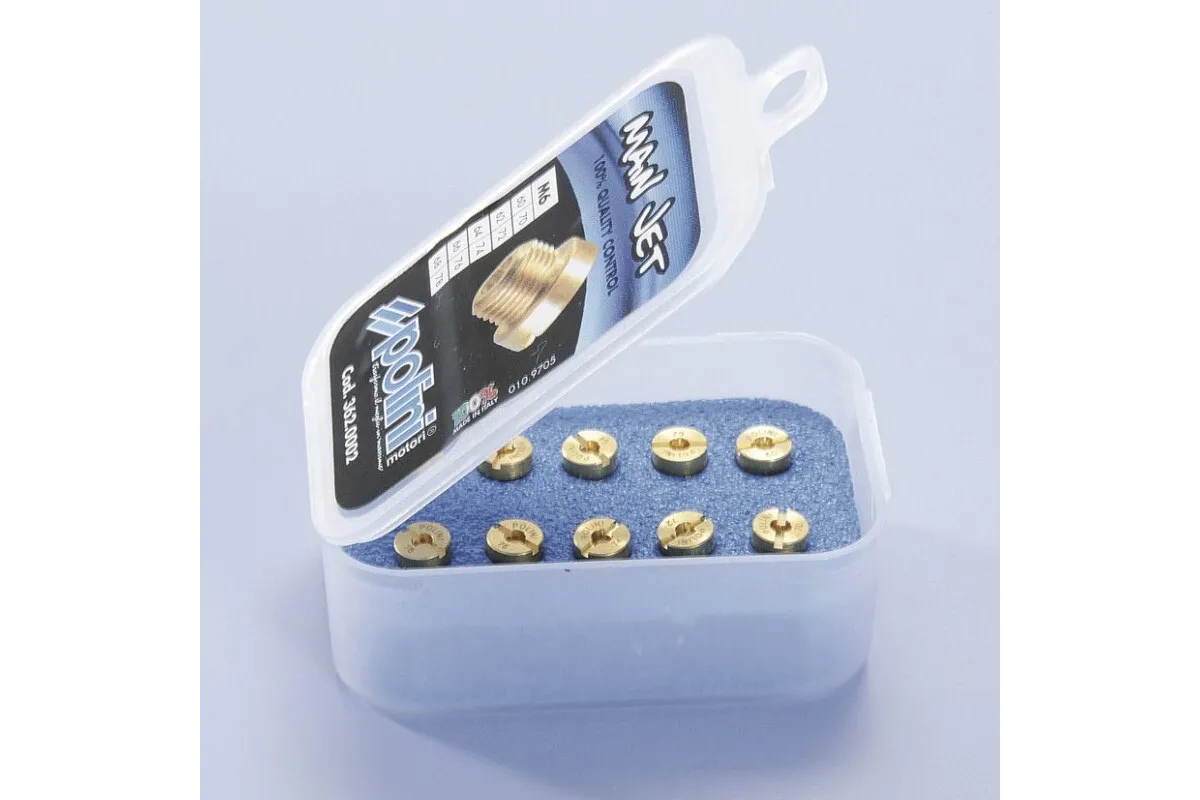 Polini jet pack. 10 jets (Dell'Orto type) of 5 mm, size 60 to 78 (360.0003)