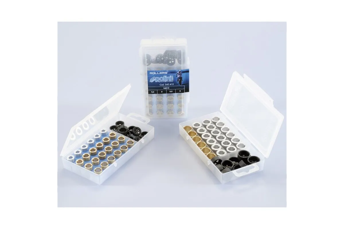 Boîte de galets POLINI 16x13mm 3,5-4-4,5-5gr - 24 pièces