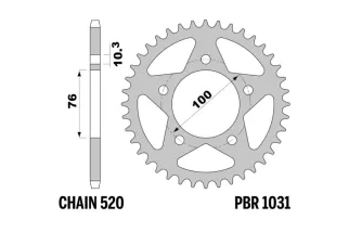 Couronne PBR acier C45 standard 1031 - 520