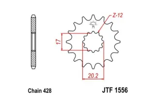 Pignon JT SPROCKETS acier standard 1556 - 428
