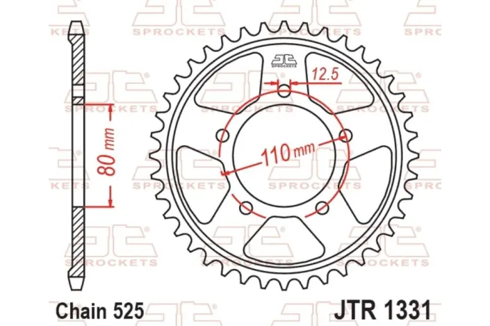 Couronne JT SPROCKETS acier standard - 525