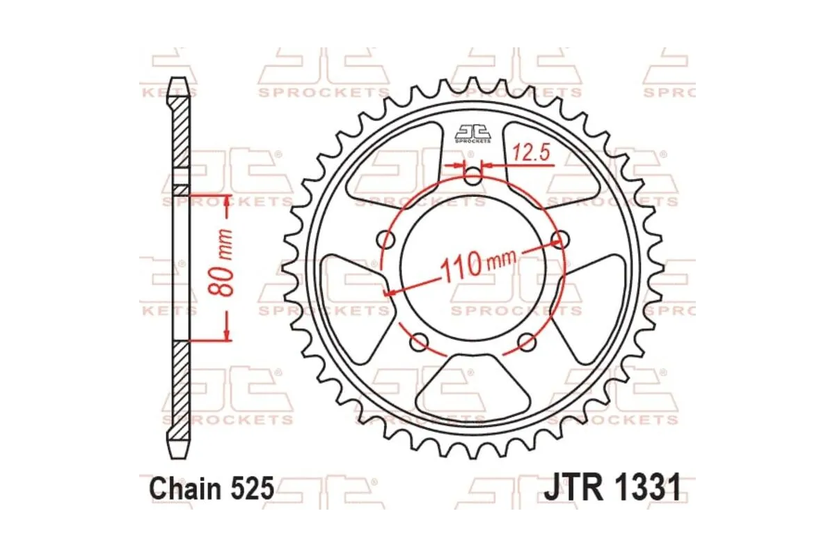 Couronne JT SPROCKETS acier standard - 525