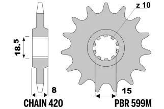 Pignon PBR acier standard 599M - 420