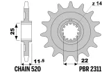 Pignon PBR acier standard 2311 - 520