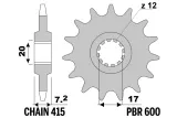 Pignon PBR acier standard 600 - 415
