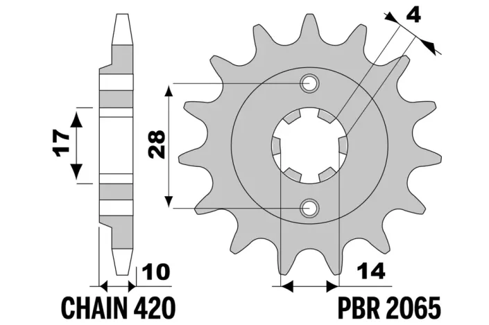 Pignon PBR acier standard 2065 - 420