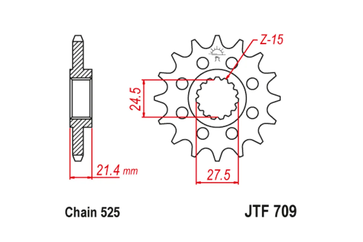 Pignon JT SPROCKETS acier anti-bruit - 525