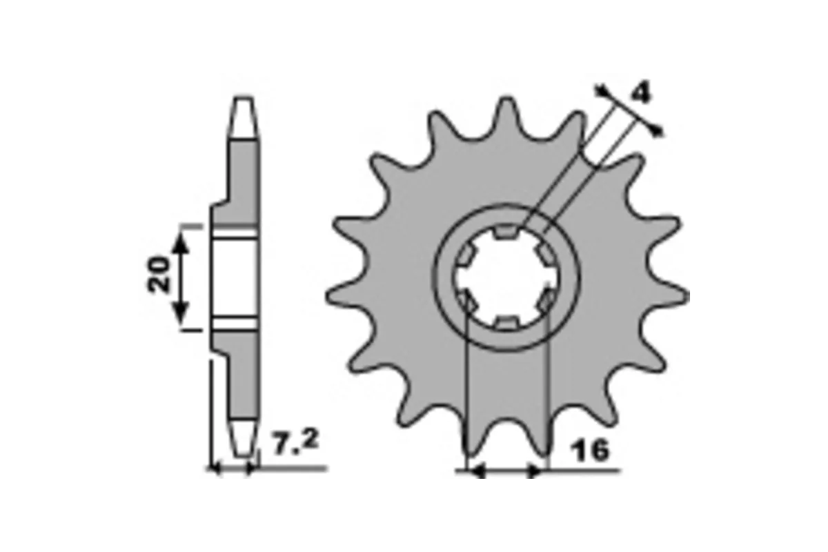 Pignon PBR acier standard 413 - 420