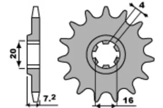 Pignon PBR acier standard 413 - 420