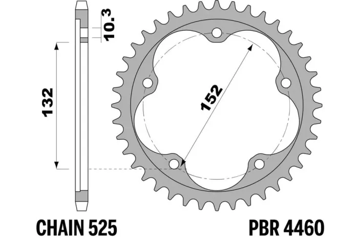Couronne PBR acier C45 revenu 4460 - 525