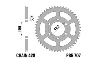 Couronne PBR acier C45 standard 707 - 428