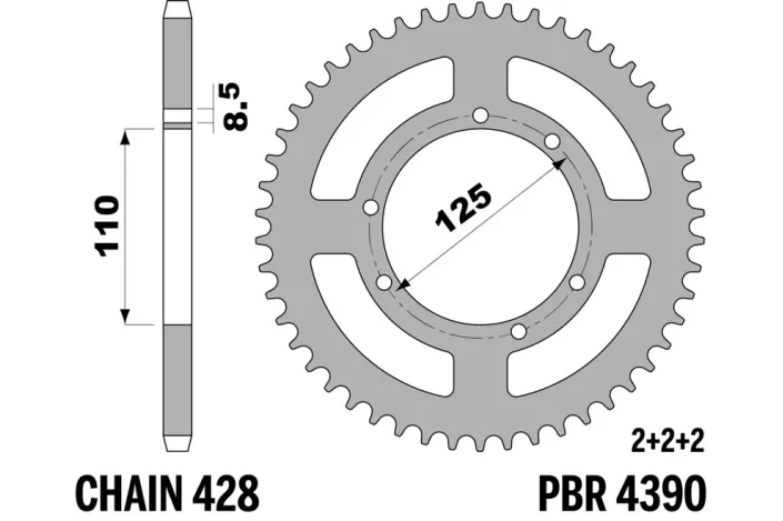 Couronne PBR acier standard - 428