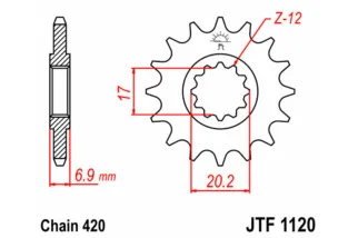 Kit chaîne JT 420 HDR - 11/60-138 - Couronne acier standard