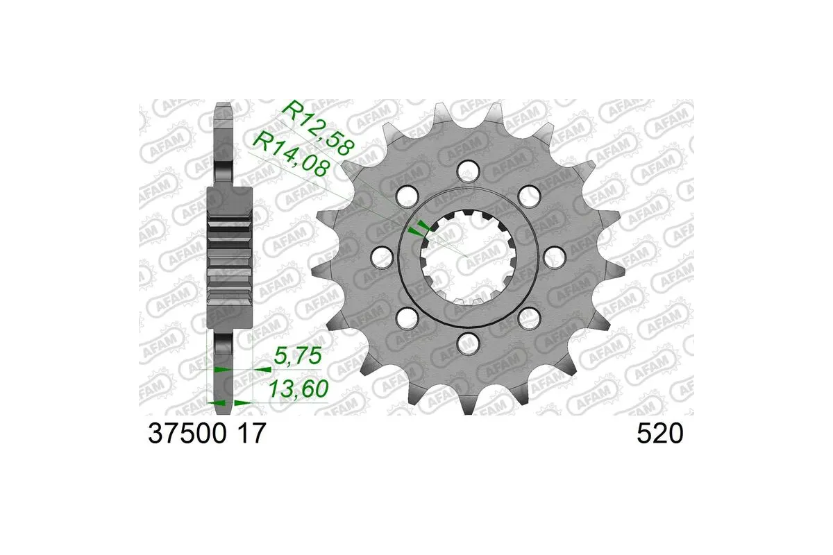Pignon AFAM acier standard 37500 - 520