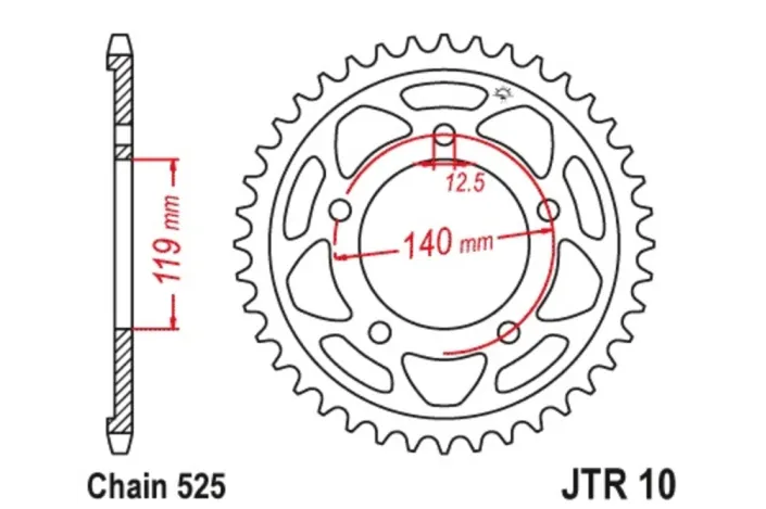 Couronne JT SPROCKETS acier standard - 524