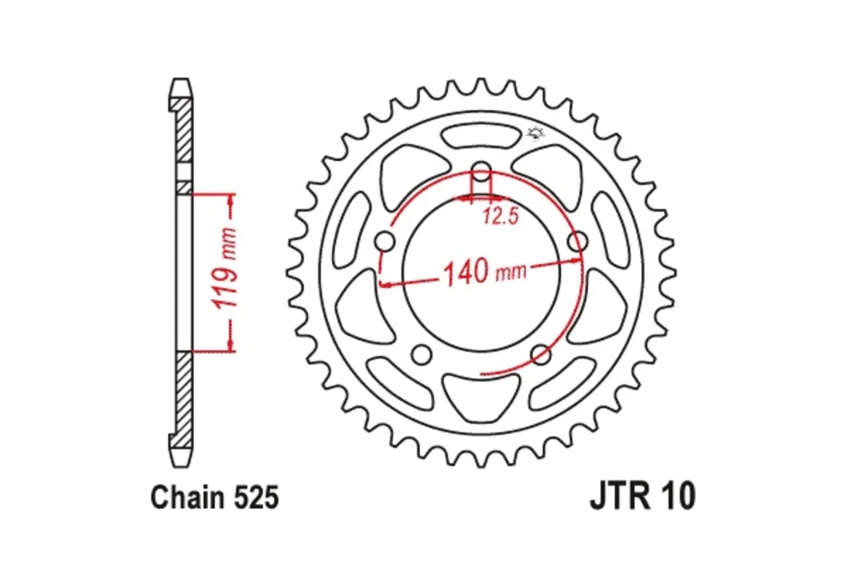 Couronne JT SPROCKETS acier standard - 524