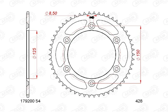 Couronne AFAM acier standard - 428