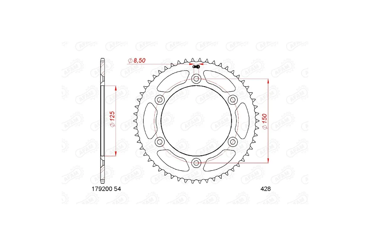 Couronne AFAM acier standard - 428