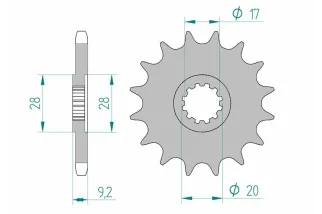 Kit chaîne AFAM 428R1 14/62-140 - couronne standard aluminium