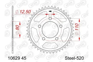 Kit chaîne AFAM 520XMR3 16/45-126 - couronne standard