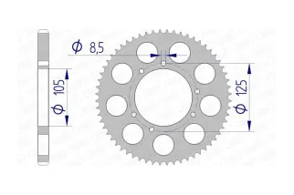 Kit chaîne AFAM 428R1 11/62-140 - couronne standard aluminium