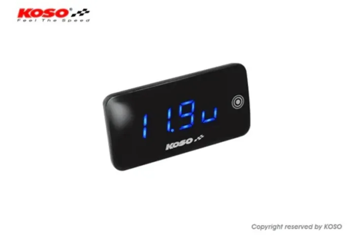 Voltmètre/Thermomètre KOSO Slim Line nouvelle génération - bleu