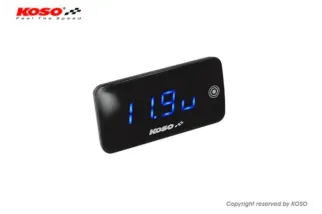 Voltmètre/Thermomètre KOSO Slim Line nouvelle génération - bleu