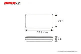 Voltmètre/Thermomètre KOSO Slim Line nouvelle génération - bleu