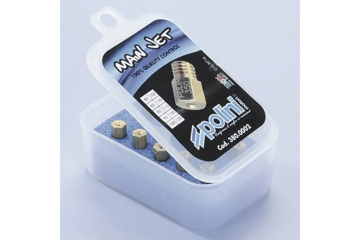 Polini main jets pack. 10 jets for Mikuni carburetor, 130/175 (380.0003)