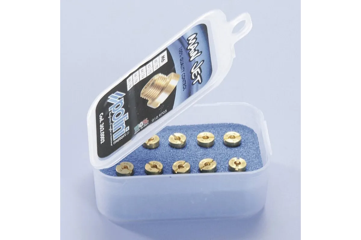 Polini main jet pack. 10 jets, Dell'Orto type, of 6 mm, 180/198 (362.0008)