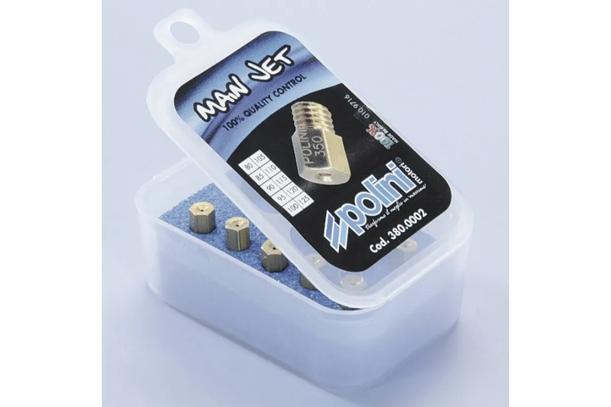 Polini main jets pack. 10 jets for Mikuni carburetor, 380/470 (380.0006)