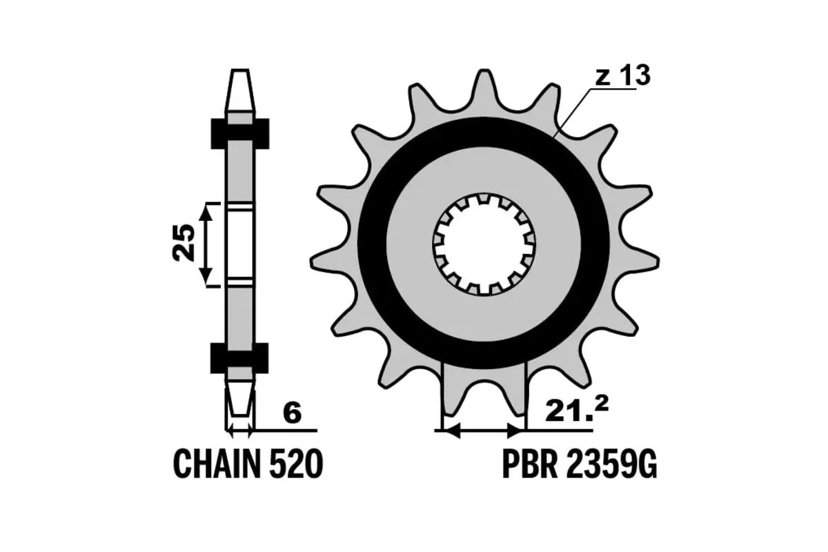 Pignon PBR acier anti-bruit - 520