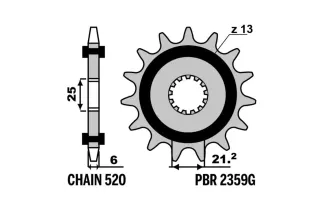 Pignon PBR acier anti-bruit - 520