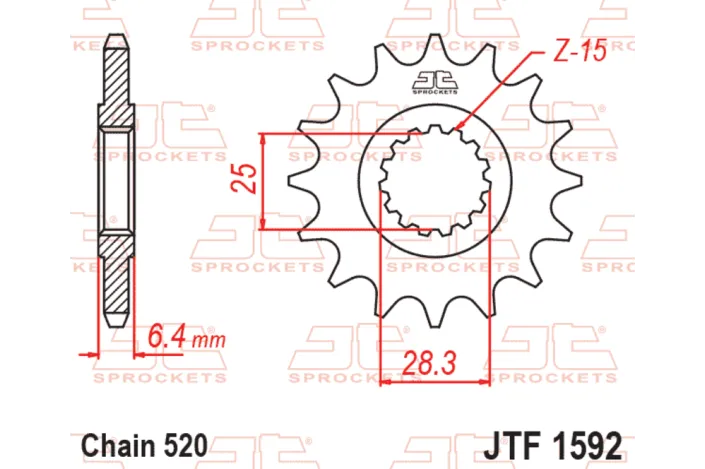 Pignon JT SPROCKETS acier anti-bruit 520