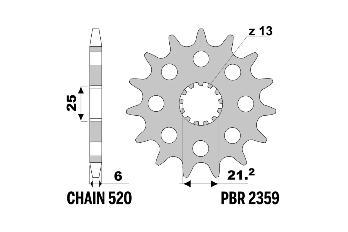 Pignon PBR acier standard - 520