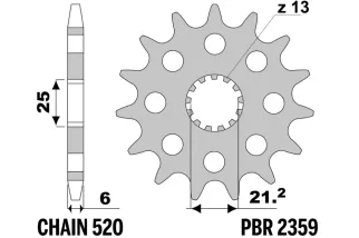 Pignon PBR acier standard - 520