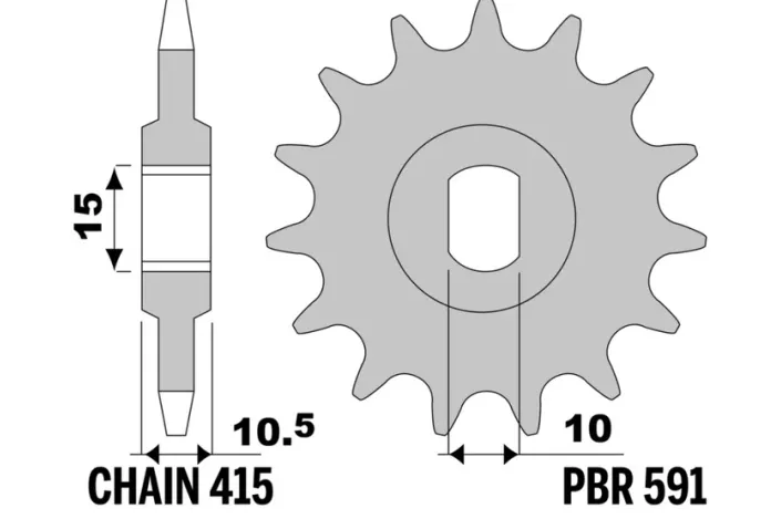 Pignon PBR acier standard - 415