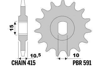 Pignon PBR acier standard - 415
