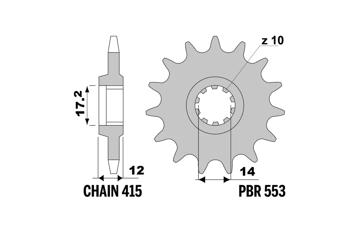 Pignon PBR acier standard - 415