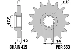 Pignon PBR acier standard - 415