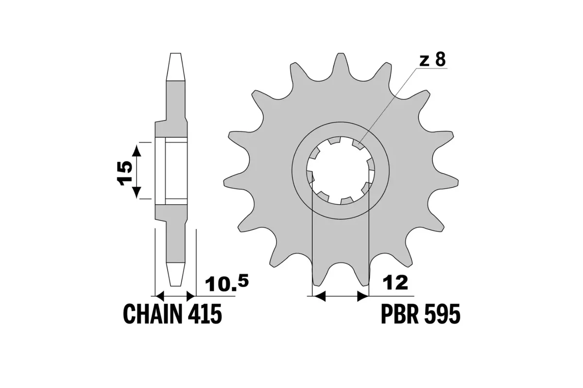 Pignon PBR acier standard - 415