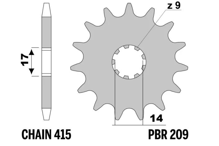 Pignon PBR acier standard - 415
